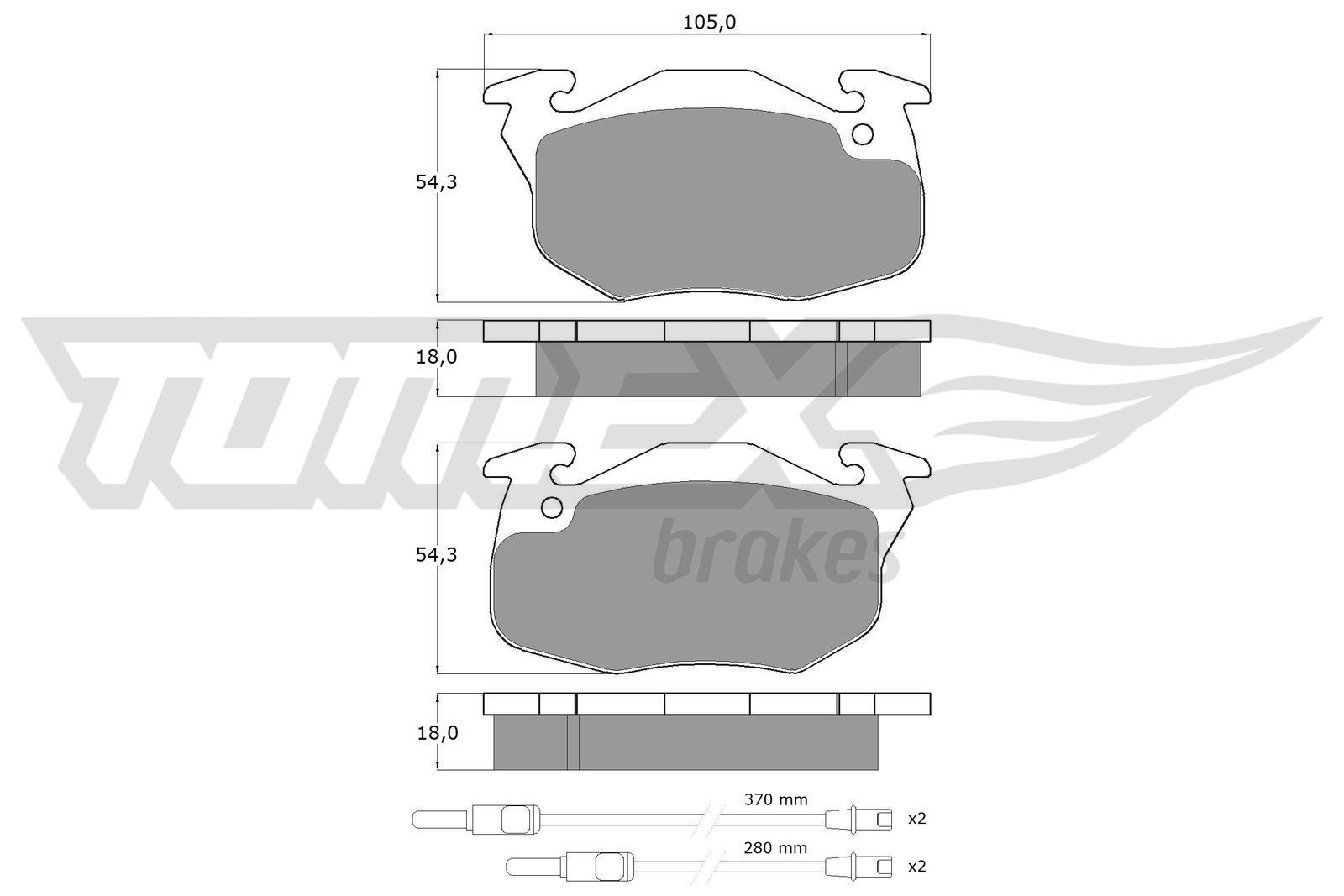 Obrázok Sada brzdových platničiek kotúčovej brzdy TOMEX Brakes  TX10341